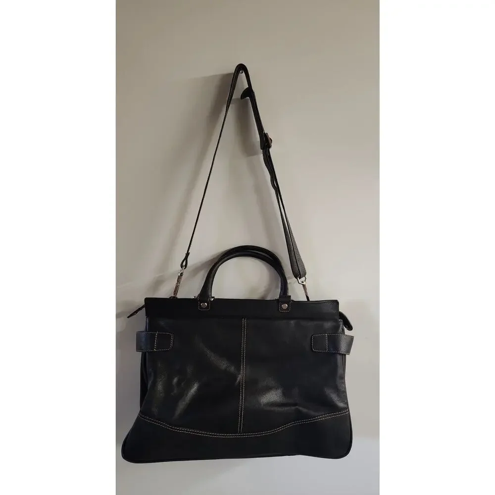 Franklin Covey Black Leather Buisness Computer Bag 12